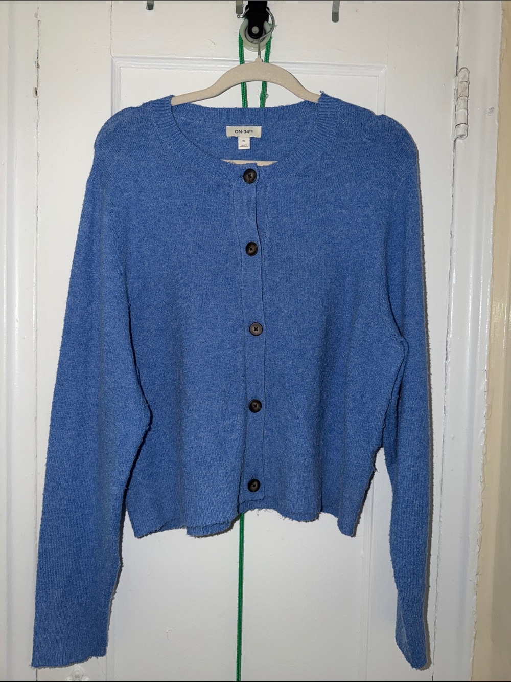 Blue Button-Front Women's Sweater Cardigan